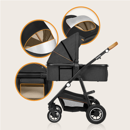 Lionelo Cama Grey Graphite — przyczepka rowerowa z funkcją wózka spacerowego